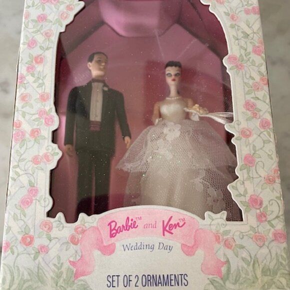 HALLMARK Barbie Ken Wedding Day 1997 Ornaments IOB - Picture 6 of 12